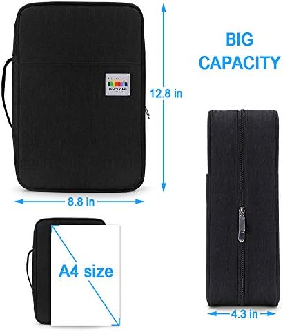 YOUSHARES Big Capacity Colored Pencil Case - 300 Slots large Pen Case Organizer with Multilayer Holder for Prismacolor Colored Pencils & Gel Pen (Black) - Image 6