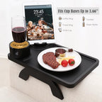 Nnewvante Couch Armrest Table 3 in 1 Bamboo Sofa Arm Clip-on Tray, Black - Image 3