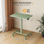28” Rolling Standing Desk Height Adjustable with 4 Lockable Wheels - Image 2