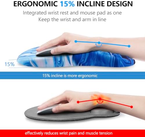 Ergonomic Mouse Pad & Keyboard Wrist Rest Set, Memory Foam - Image 2