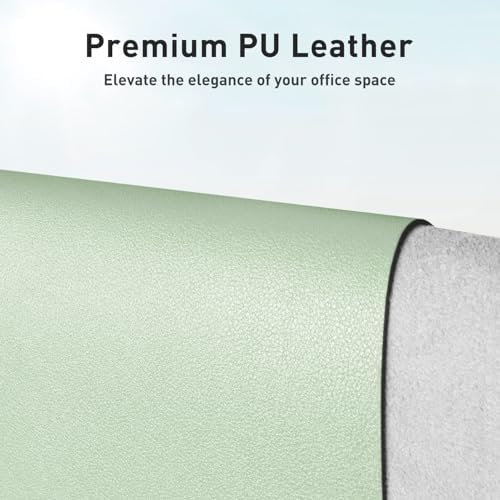 Aothia Faux Leather Desk Mat - Non-Slip PU Leather Desk Blotter, Waterproof Writing Surface, Large Desk Pad for Office & Home (Aqua, 55" x 24") - Image 2
