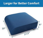 YOUFI Extra Thick Large Seat Cushion, Gel Memory Foam Cushion with Carry Handle Non Slip Bottom, Pain Relief Coccyx Cushion for Wheelchair Office Chair (Blue, 19" x 17.5" x 4") - Image 2