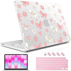 May Chen Compatible with MacBook Neo 13 inch Case 2026 Model A3404, Plastic Hard Shell,Keyboard Cover,Screen Protector,Dust Plug, for MacBook Neo 13" with A18 Pro Chip, Ribbons Girly by MayChen