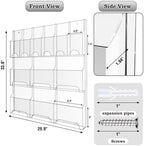 Acrylic Brochure Pamphlet Holder, 6 Magazine Holders and 6 Pamphlet Holders, Clear Brochure Display Stand Wall Mount, Trifold Flyer Rack, Literature Storage Rack for Home, Offices, Waiting Room - Image 2