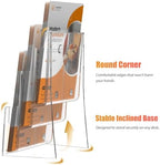 FUCDTEFC 2 Pack Acrylic Brochure Holder 8.5x11 & 4 x9 Inches Universal, Clear 3 Tier Magazine Stand Brochure Display Stand w Removable Divider, Literature Flyer Holder for Wall Mount or Countertop - Image 5