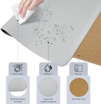 BLESWIN Large Desk Pad, 47.2'' x 23.6'', Office Desk Mat, Computer Mat for Desk, Leather Desk Pad Protector, Sewing Desk Blotter, Desktop Writing Pad for Office/Home/Decor Light Grey - Image 2