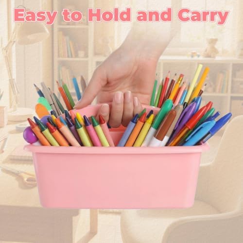 Kathfly 18 Pack Classroom Caddy Organizer with Handle Bulk, Morandi Color - Image 2