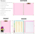 Ospelelf Clipboard with Storage 8.5 X 11，Padfolio Organizer, Spiral Portfolio Letter Size with Notepad, Pen Holder, 5 Extra Folder Divider Pages, Elastic Closure Nurse Office Essentials Baby Pink - Image 2