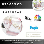 BLU MONACO Pink Desk Organizer Set | 6-Piece Metal Desktop Accessories | Mail Sorter Organizer Countertop | Letter Sorter for Desk | Mesh Pen Holder | Home Office or Dorm - Image 5