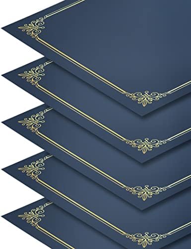 GNL 50 Packs Blue Certificate Holders - Diploma Holders, Certificate Covers with Gold Foil Border, for Letter Size 8.5 x 11 Award Certificate Paper and Documents - Image 2