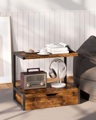 IBUYKE 2 Tier Desktop Printer Stand with Storage Drawer TLJ015H - Image 7