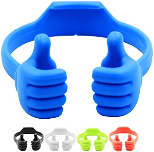 Thumbs-up Cell Phone Stand, Honsky Pack of 5 Universal Flexible Multi-Angle Cute Desk Phone Holder, Compatible with Tablet Android Smart Cellphone Travel, Blue Black Green White Pink by Honsky
