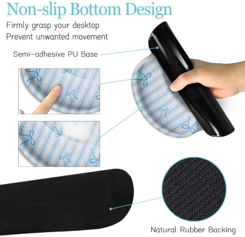 LIMKRIAN Blue Striped Mouse Pad Set Large Desk Mat for Keyboard and Mouse - Image 6
