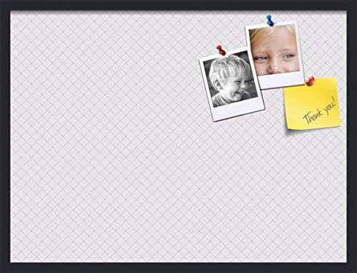 PinPix 32x24 inch Cork Bulletin Board. This Decorative Framed Pin Board Comes with Diamond Pattern in Light Grey Design and Satin Black. Ideal for Home, Office Decor or School (PinPix-524) by PinPixBulletinBoards