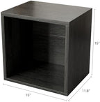 FUSUNBAO Magic DIY Cube Storage Organizer Stackable Cubes for Home Books Clothes Toy-Modular Cubby Storage System-Office Cubical-Bookcase Closet(French Oak,General Cube) - Image 3