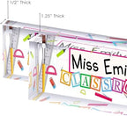 Artblox Acrylic Name Plate, 8'' x 2.5'', Personalized Teacher Desk Sign, Modern Signage - Image 4