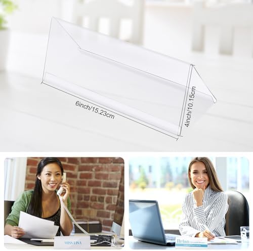 Vicenpal Clear Name Tent Holders Desk Sign, 4" X 6", 24 Pcs - Image 2