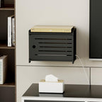 Wooden WiFi Router Storage Box Hider Shelf, Decorative Projector Box Hider Rack Countertop, for Cable, Modem, Internet, Router Power Cover Storage Organizer Cabinet Wall Mounted, Black - Image 6
