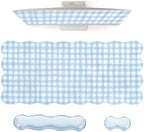 L-SPOUTTO Blue Checkered Mouse Pad Set,Cottagecore Scalloped Desk Mat Set by L-SPOUTTO