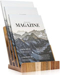 Acacia 8.5×11 Inch Magazine Display Stand 4-Tier For 6×9 inch Brochure Pamphlet Flyer Menu Holder Countertop Display Stand Literature Organizer For Office Home by Unknown