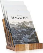 Acacia 8.5×11 Inch Magazine Display Stand 4-Tier For 6×9 inch Brochure Pamphlet Flyer Menu Holder Countertop Display Stand Literature Organizer For Office Home by Unknown