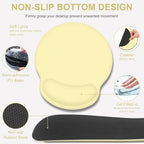 4 PCS Mouse Pad Desk Mat Protector, Keyboard Wrist Rest + Comfortable Mouse Pad with Wrist Rest +Coaster, Large Gaming Mousepad for Computer Laptop, 35.4" X 15.7" XXL Deskpad for Office Home I Yellow - Image 5