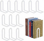 Sanwarm Bookends, 12 Pack Metal, for Home Office Desk Shelves Modern White by SanwarmHomeDecor