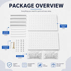 2 Pack Pegboard Display Stand, Metal Peg Board with 32 Hooks, Adjustable Angle & Foldable Design, Thick Steel Panel, Durable Tabletop Rack 16''x12'' for Vendor Display, Craft Show, Jewelry Display (white) - Image 6