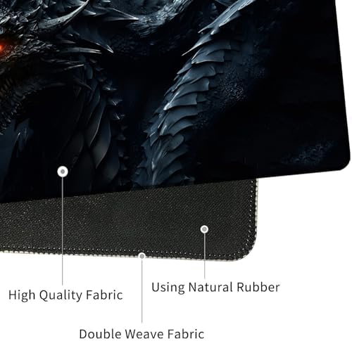 4 in 1 Mouse Pad Combo, Large Gaming Mouse Pad + Keyboard Wrist Support + Mouse Wrist Rest + Coaster, Table Pad 31.5 "x 11.8" with Memory Foam Ergonomic Wrist Pad Set, Cool Dark Dragon - Image 3