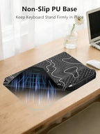 2-in-1 Ergonomic Keyboard Stand with Wrist Rest, Black Topographic - Image 5