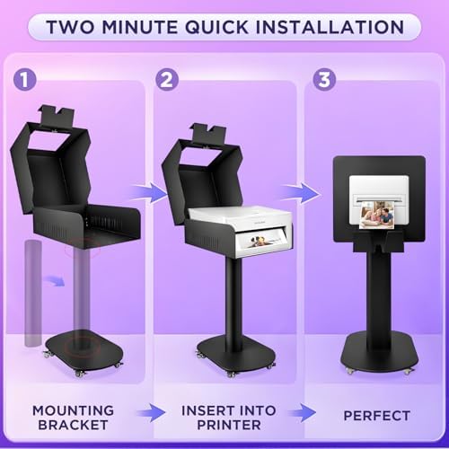RDYMONKEY Photo Booth Printer Stand Heavy Duty Metal Printer Station Setup for DNP DS620 RX1HS QW410 HiTi P525L Professional Photobooth Printer Holder for Wedding Party Event - Image 5