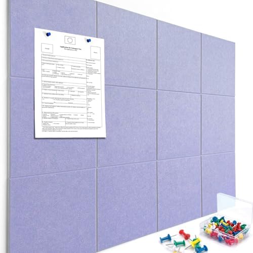 Cork Boards for Walls 48" x 36" Felt Board Alternative, 12 Pack Felt Wall Tiles Bulletin Board, Large Cork Board for Office Pin Board Tack Board Cork Boards by YOPCDJ