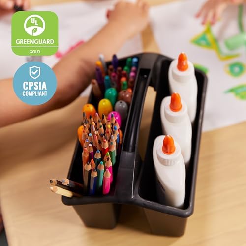 ECR4Kids 4-Compartment Small Plastic Caddy, Multipurpose Organization, Black, 6-Pack - Image 6