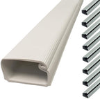 Electriduct 1" Locking Channel Raceway Cord Concealer and Wire Hider Cable Manager - 46 Inch - White - 10 Pack by Electriduct