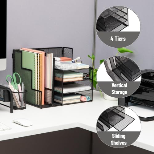 Mind Reader Metal Mesh Desk Organizer, Black - Image 4
