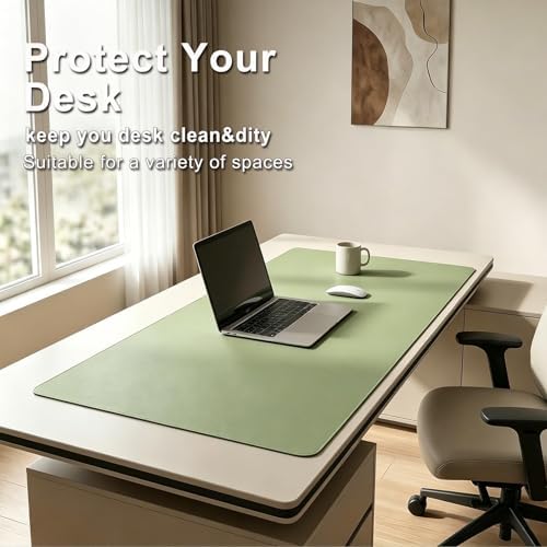 PU Leather Table Protector 20 x 40 Inch, Waterproof PVC Plastic Desk Cover, Durable Table Pad for, Kitchen, Writing Desk, Kids' Rooms and Dining Room - Image 2