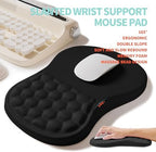 2-in-1 Ergonomic Set, Wave Rise Keyboard Wrist Rest and Massage Bulge Slope Mouse Pad Wrist Support, Cushion Memory Foam Integrated to Relieve Wrist Pain, Black - Image 3