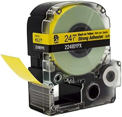 Epson LABELWORKS 224IBYPX Label Tape - Black on Yellow - 1" (24mm), 30ft - Image 4