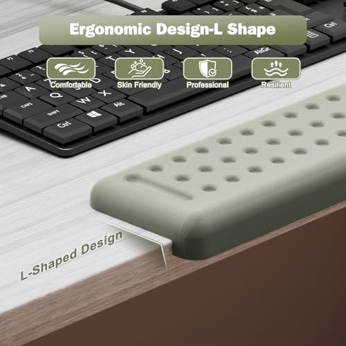 Leolee L-Shaped Desk Long Wrist Rest Elbow 60CM, Grey Arm Rest for Desk - Image 2