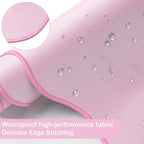 Sabary Scalloped Desk Mat Keyboard Mouse Pad Set Pink 31.5 x 15.7 Inch - Image 3