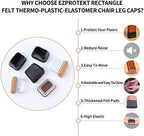 Ezprotekt 24 Pcs Rectangle Clear Silicone Chair Leg Floor Protectors Caps, Rectangle Felt Furniture Leg Pads Covers Cups for Chair Table -Anti-Scratches and No Noise (Fit L :1.3-1.7", W: 0.9-1.2") - Image 3