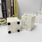 Natural Marble Pen Holder, 2.95" x 3.74" Square Hand-Polished Desk Pencil Cup, Multi-Functional Marble Organizer for Makeup Brushes, Kitchen Utensils, Office, Bathroom, Home Decor - Image 6