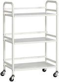 DCLRN 3 Tier Rolling Cart,Storage Organizer Cart,Multifunctional Storage Shelves,Rolling Metal Organization Cart with Handle and Lockable Wheels,for Home,Office,Kitchen,Bathroom(White) by DCLRN