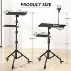 Facilife Projector Stand Tripod on Wheels, Adjustable Height 31-56 Inches, Laptop Tripod Stand Rolling, Heavy Duty Projector Tripod Metal Construction, Multifunctional for Office & Home (31-56 Inches) - Image 6