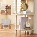 YUFAM 5-Tier Corner Shelf, Grey White - Image 3