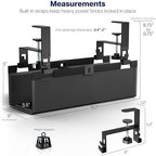 VIVO Black Clamp-on 16 in Fabric Cable Management Tray, DESK-AC16F-C - Image 5