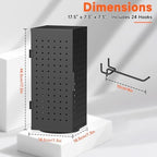 Alyoen Rotating Pegboard Display Stand With 24 Hooks - Metal Spinning Peg Board Organizer Accessories with Magnetic Door Design, Magnet Display Stand for Keychain, Jewelry, Earring - Image 5