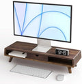 Tinamo Wood Monitor Stand with Drawer & Storage, Walnut Color (Patented) by TINAMO