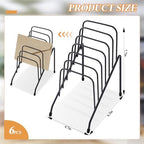 6 Pcs Metal Incline Desk Flip Organizer Rack Small Desktop File Folder Sorter 6 Compartment Wire Vertical Incline Magazine Holder for Mail Paper Book Magazine Filing Office Desk - Image 3