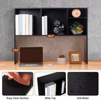 Briwooody Dorm Desk Hutch Desktop Bookshelf for College Office, Black - Image 4